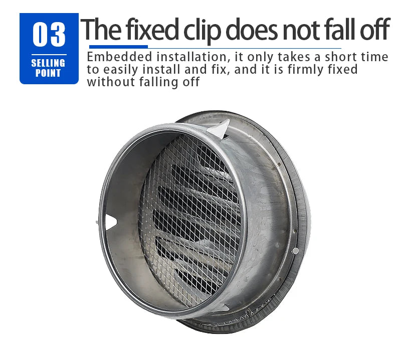 Round Wall Vent Cover, 304 Stainless Steel Vent, Hemispherical Grille Vent Cover, Wall Vent Cover, Stainless Steel Exhaust Vent, Round Vent Cover Suitable for Outdoor Ventilation Systems, Dryer Exterior Vent Cover, Stainless
