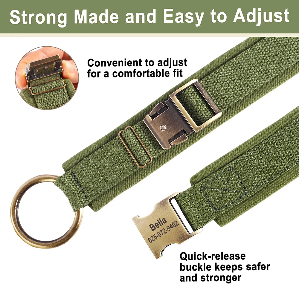 Personalized Nylon Dog Collar Adjustable Dog Collars Customized Pet ID Collar for Small Medium Large Dogs Free Engraving