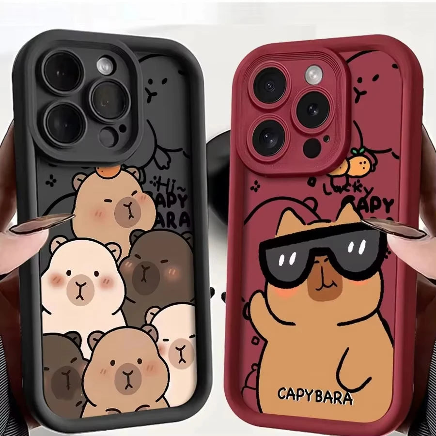 Cute Capybara Phone Case For Xiaomi Redmi Note 14 13 12s 12 11 10 9s 9 8 7 A5 Pro Plus 4G 5G Soft TPU Back Cover