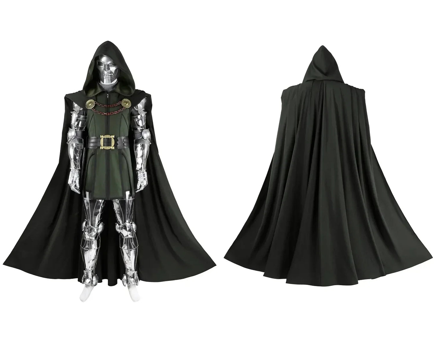 Halloween Black Doom Cosplay Costume Vest Pants Cloak Outfit Full Set and Individual Items Are Sold Man Battle Suit Custom Made