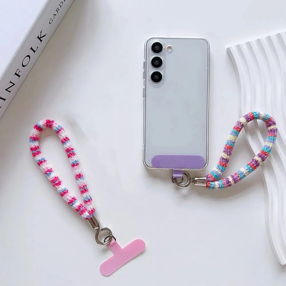 Autumn And Winter New For Mobile Phone Lanyard Colorful Camera Anti Loss Dopamine Wristband Rope  Water Cup Bag Short Keychain