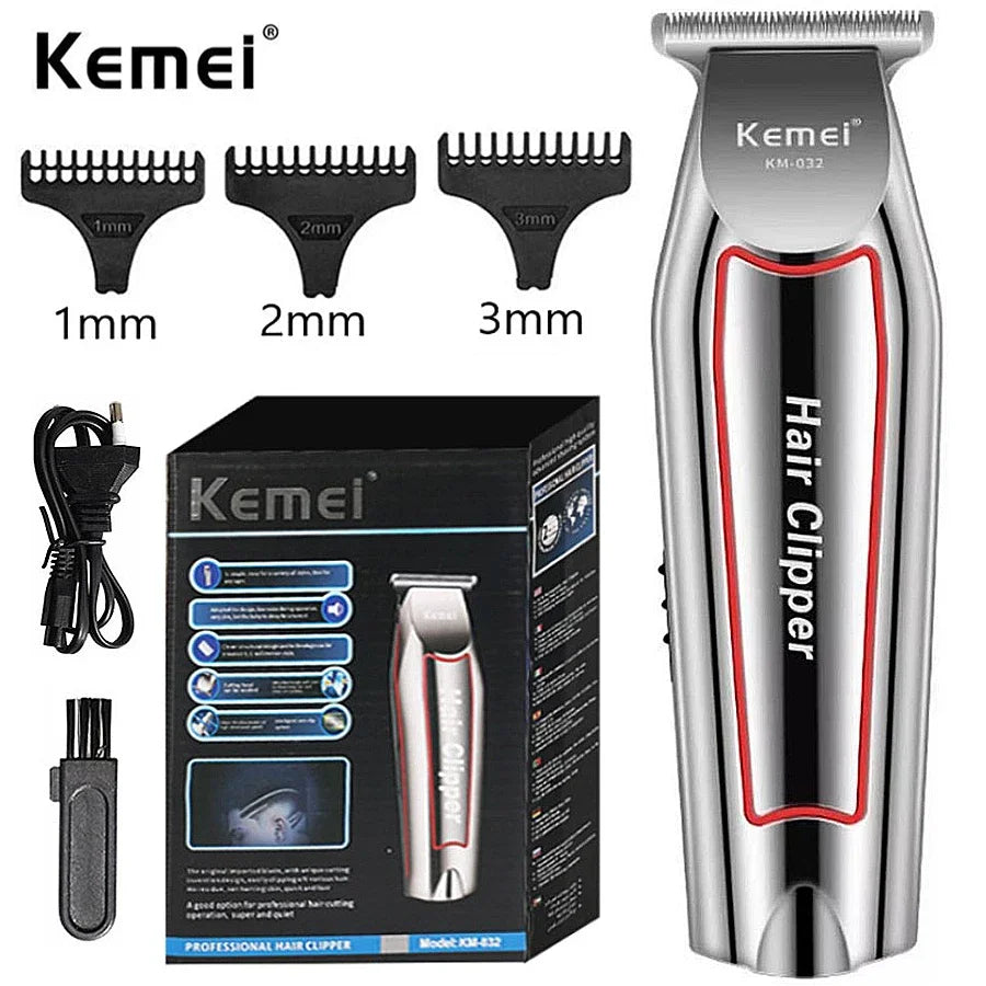 Kemei KM-034 KM-032 Professional Hair Trimmer Men's Electric Beard Trimmer LCD Display Hair Clipper Haircut Set
