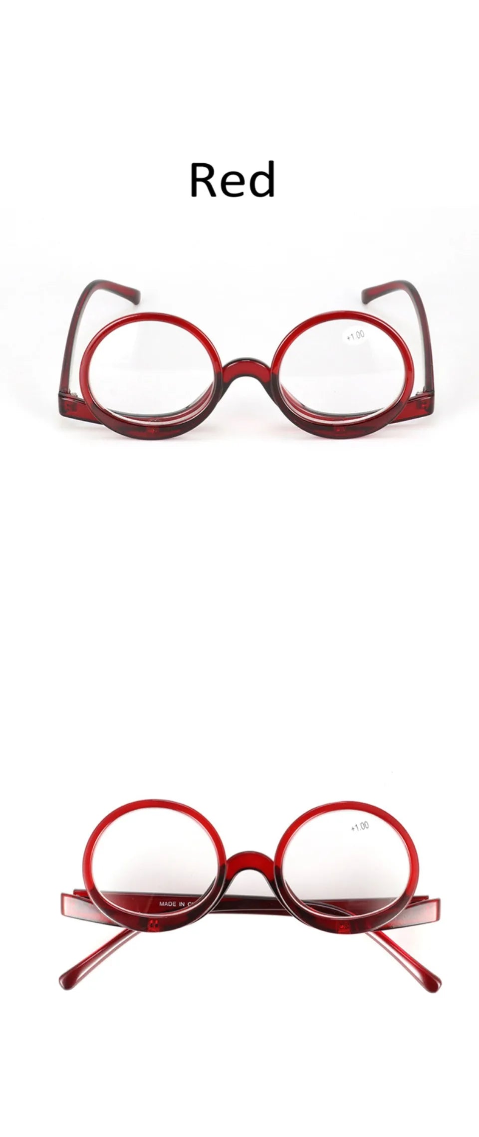NONOR Makeup Readers Flippable Dual Lens Fashion Reading Glasses for Women Eyeglasses Diopter +1.0 +1.5 +2.0 To +4.0