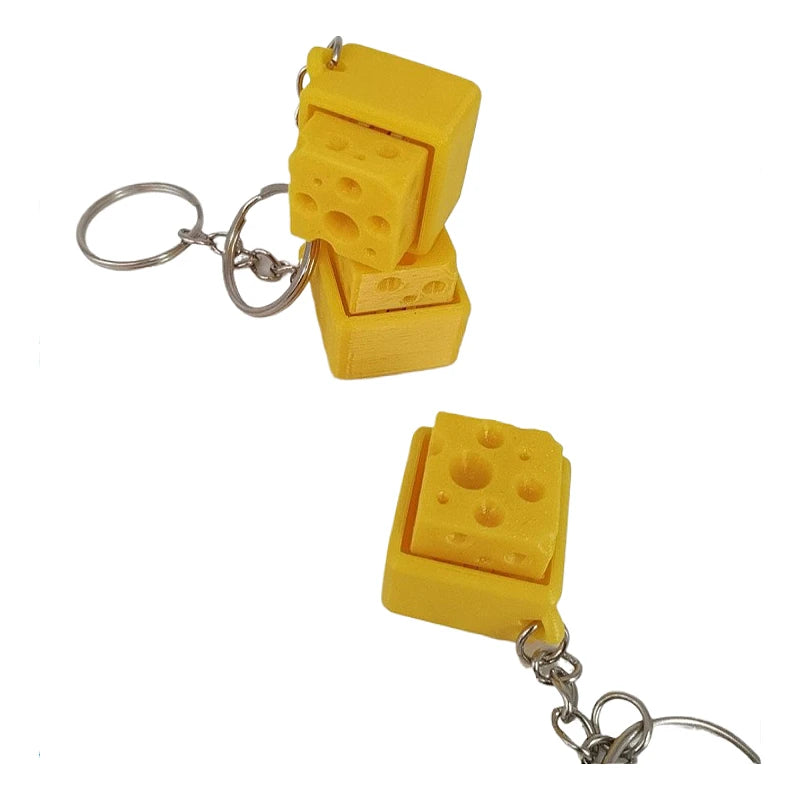 Stress resistant keychain toy - fun stress relieving buttons in strawberry cake, coffee, and chicken legs, designed for all ages