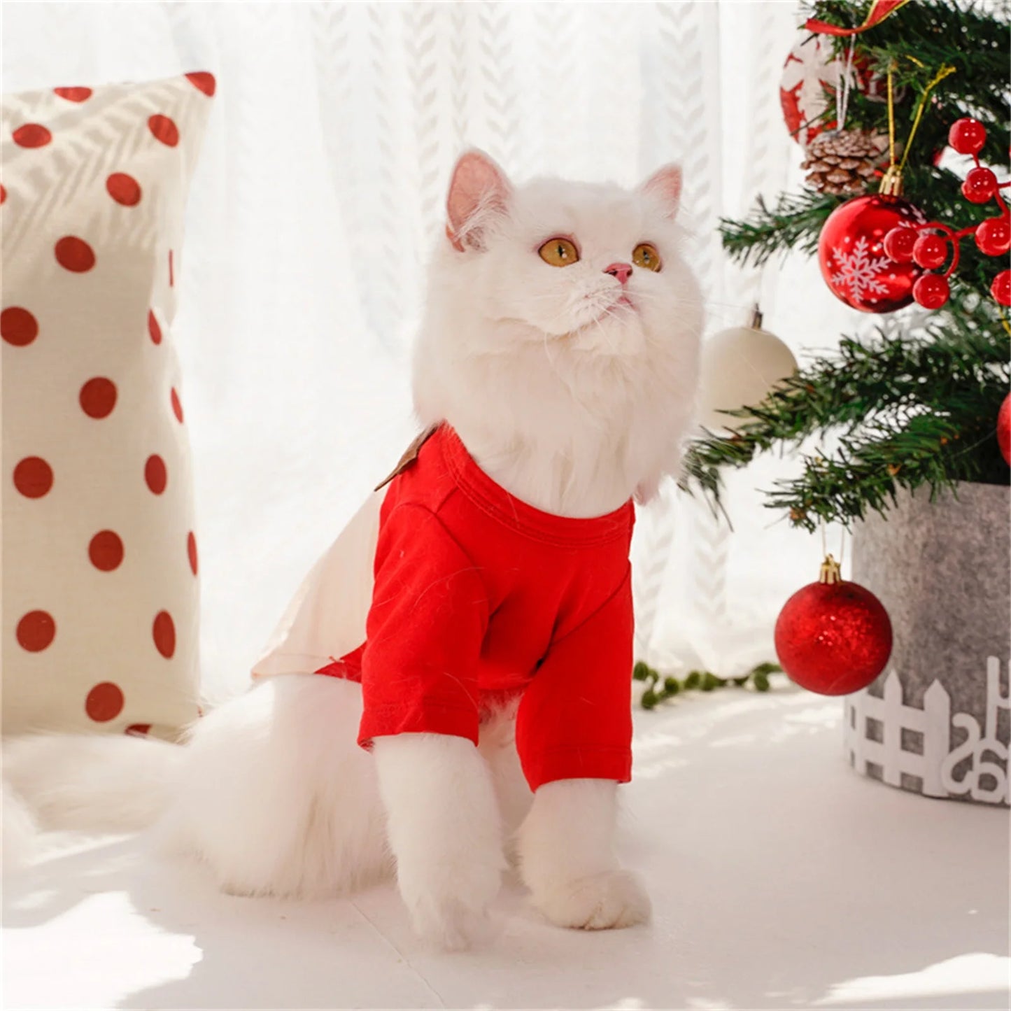 Puppy Style Christmas Sweatshirt Winter Dog Warming Soft Comfortable Pullover Sweatshirt Puppy Festival Lovely Costume Shirt