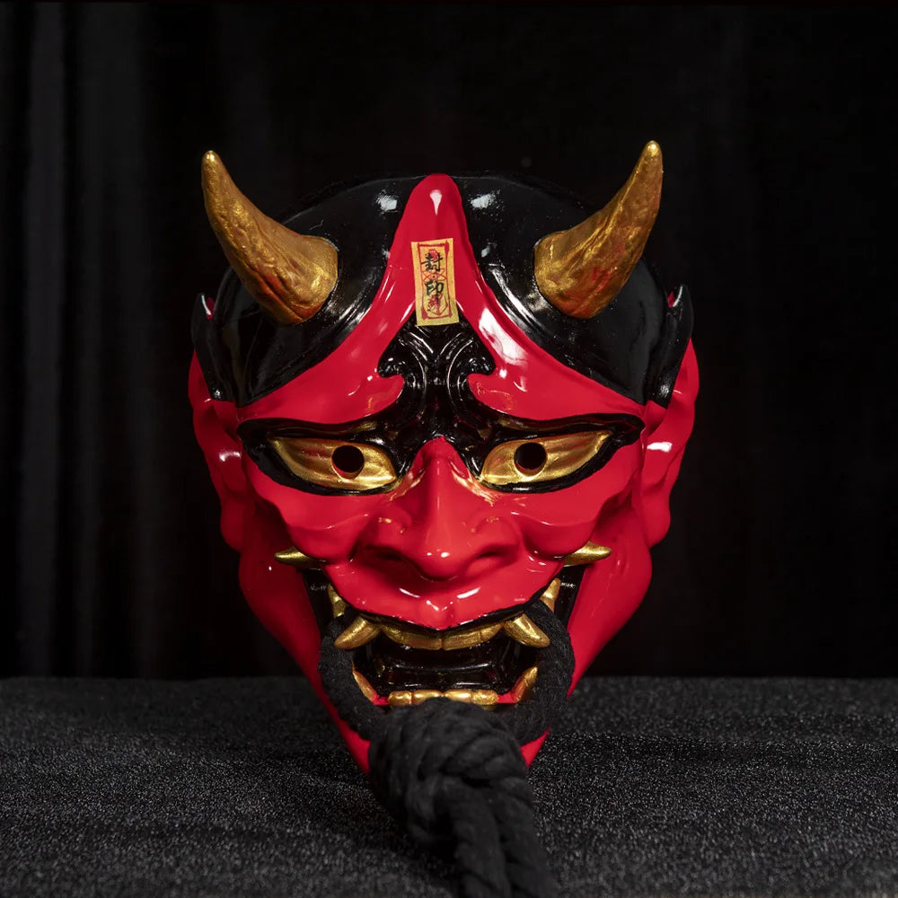 Halloween Prajna Mask Horror Mask Cosplay Costumes Japanese Demon Ghost Mask Party Carnival Comic-Con Masquerade Props Gift