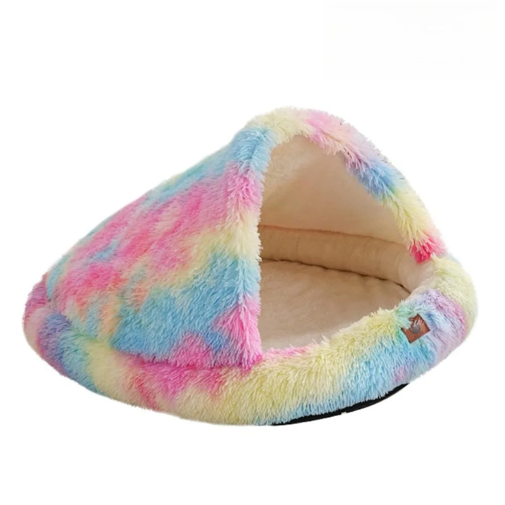 Winter Warm Shaped Enclosed Pet Bed for Cats and Dogs Surrounded Cat Nest Dog Bed