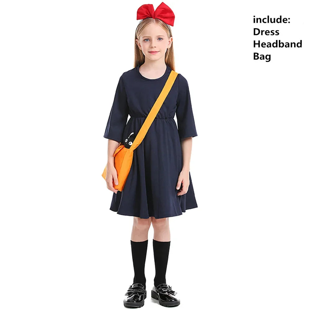 Children's Halloween Costumes Children's Clothes Little Witch Delivery Dress Miyazaki Hayao Cos Kiki Costume Love Live Cosplay