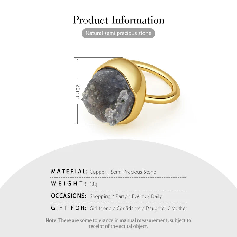 IVOG Lilac Color Channel Setting Ring For Women Semi-Precious Stone Copper Ring Fashion Jewelry Couple Gift