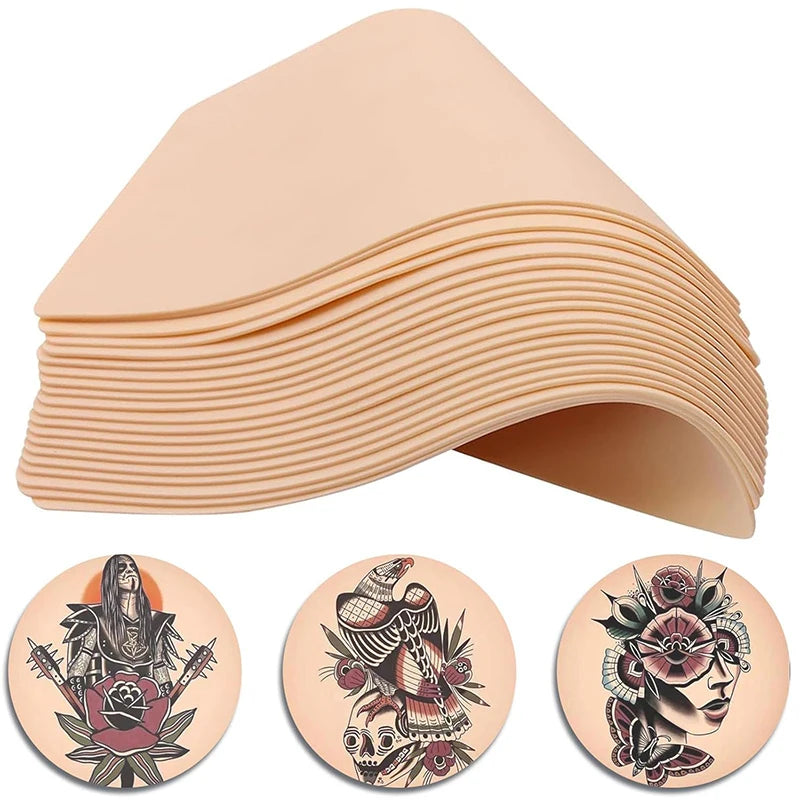 30/20/10/6/3/1PCS  Tattoo Practice Skin Silicone Fake Skin Double-Sided for Permanent Makeup Training Supply Tattoo Accessory