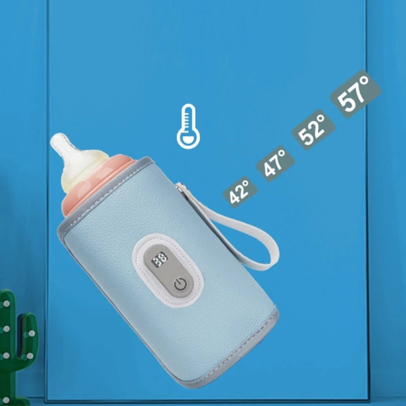 USB Charging Feeding Bottle Heater Heating Sleeve Milk Warmer 5 Temperature Adjust Insulated Breastmilk Warm Bag