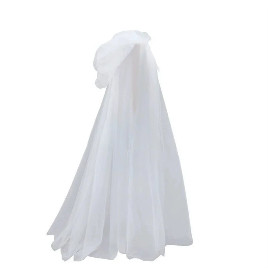 Halloween   cosplay - ghost costume with hooded cloak, death god witch net-like long dress, full-length performance outfit