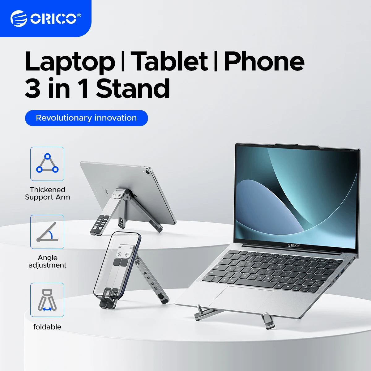 ORICO Laptop Stand For Macbook Air Pro Foldable Aluminum Vertical Notebook Stand Laptop Support Macbook Pro Tablet Phone Stand