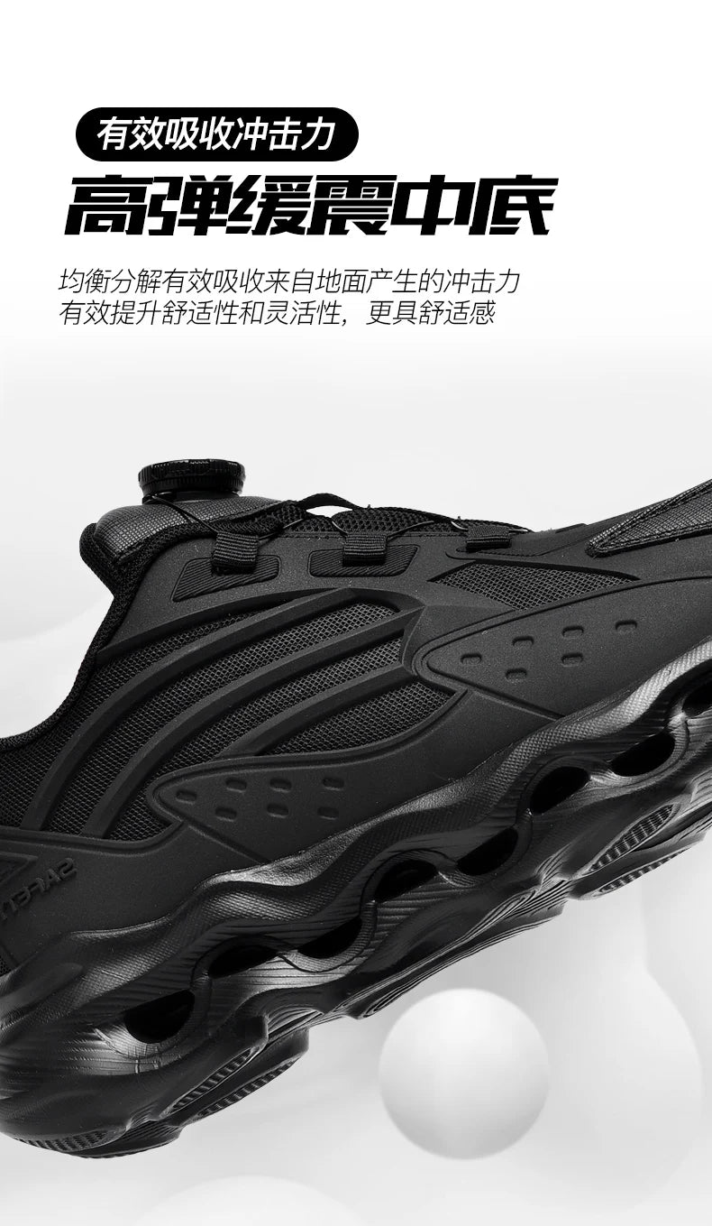 Rotating Button New Safety Shoes Men Anti-smash Anti-puncture Work Shoes Fashion Men Sport Shoes Security Protective Boots Men