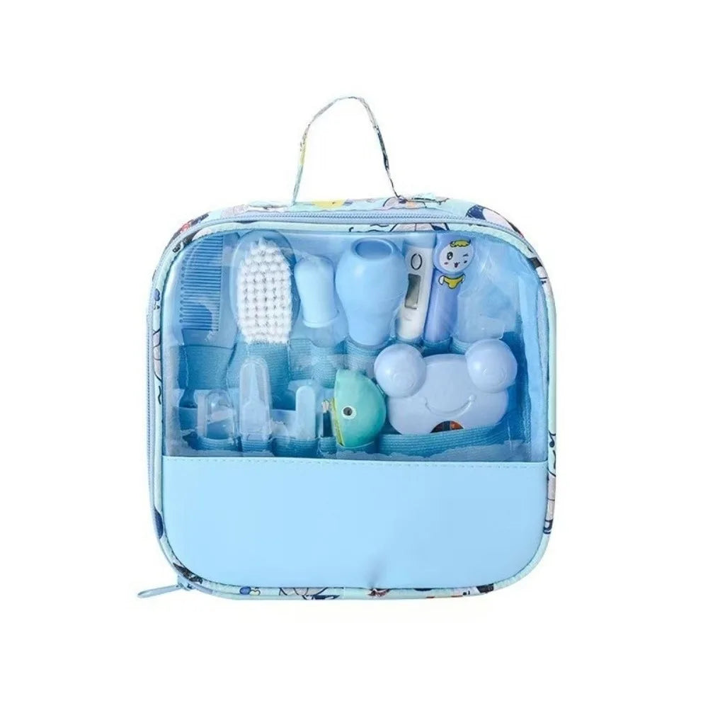 13Pcs/Set Multi-functional Baby Care Kit Hair Wash Brush Nasal Aspirator Baby Grooming Kit Comb Nail Clipper