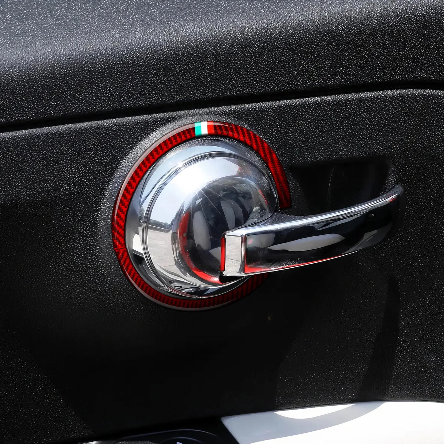 Car Inner Door Bowl Decorative Strip For Fiat Abarth 500 500C 500e 595 595C 695C Carbon Fiber Interior Sticker Car Accessories