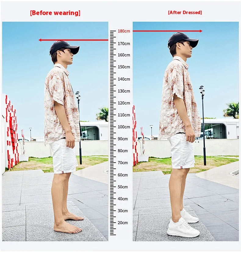 Unisex 6CM Height Increase Breathable Mesh Casual Shoes Lightweight Comfortable Elevator Sneakers for Men & Women Walking Shoes