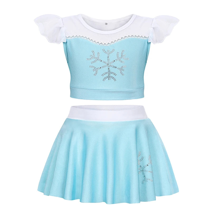 Girls Ruffle Style Princess Swimwear Rapunzel Separate Swimsuit Kids Elsa Anna Jasmine Princess Swimsuits Beach Bikini