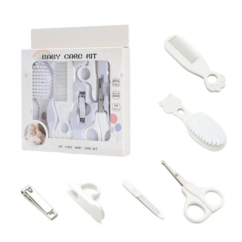 Baby Care Kit Kid Multi-functional Nail Clipper Comb Hair Thermometer Grooming Brush Kit Scissors Baby Health Care Set  Newborn