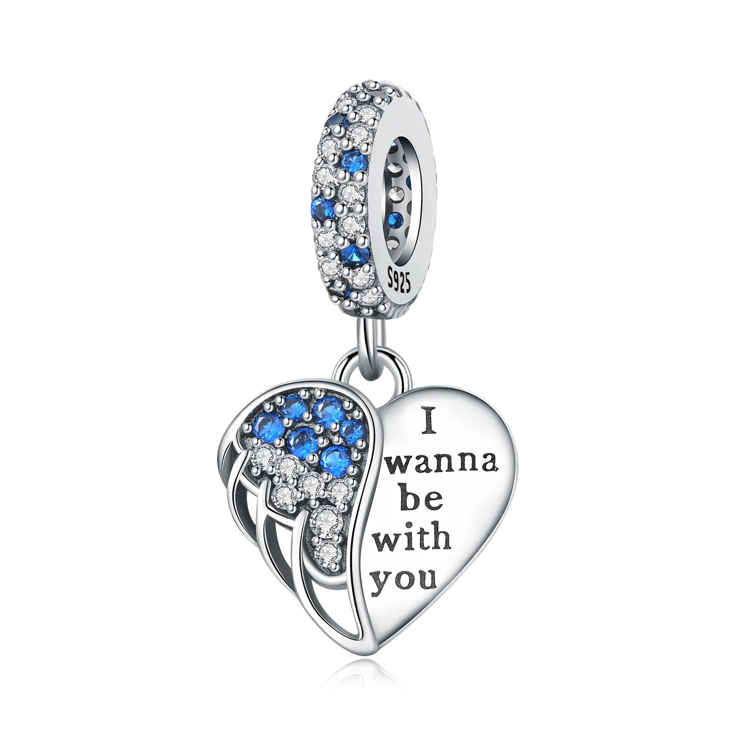 925 Sterling Silver Two-tone Symmetrical Angel Wing Pendant Necklace for Women Lucky Symbol Original Jewelry Party Couple Gift