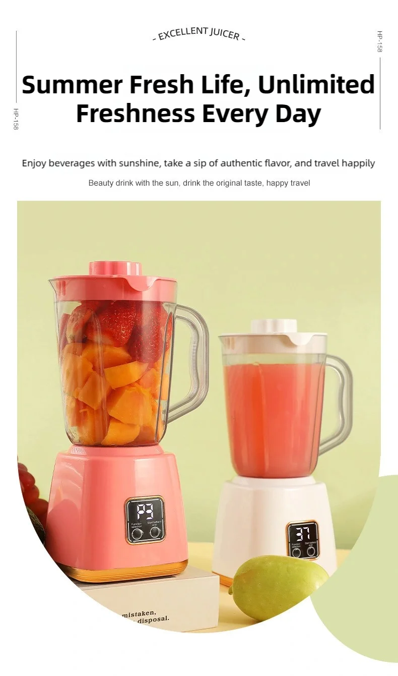 TINSOL Electric Juicer Portable Blender 10 Blades Multifunctional Juice Blender Fresh Juice Smoothie Blender Food Processor