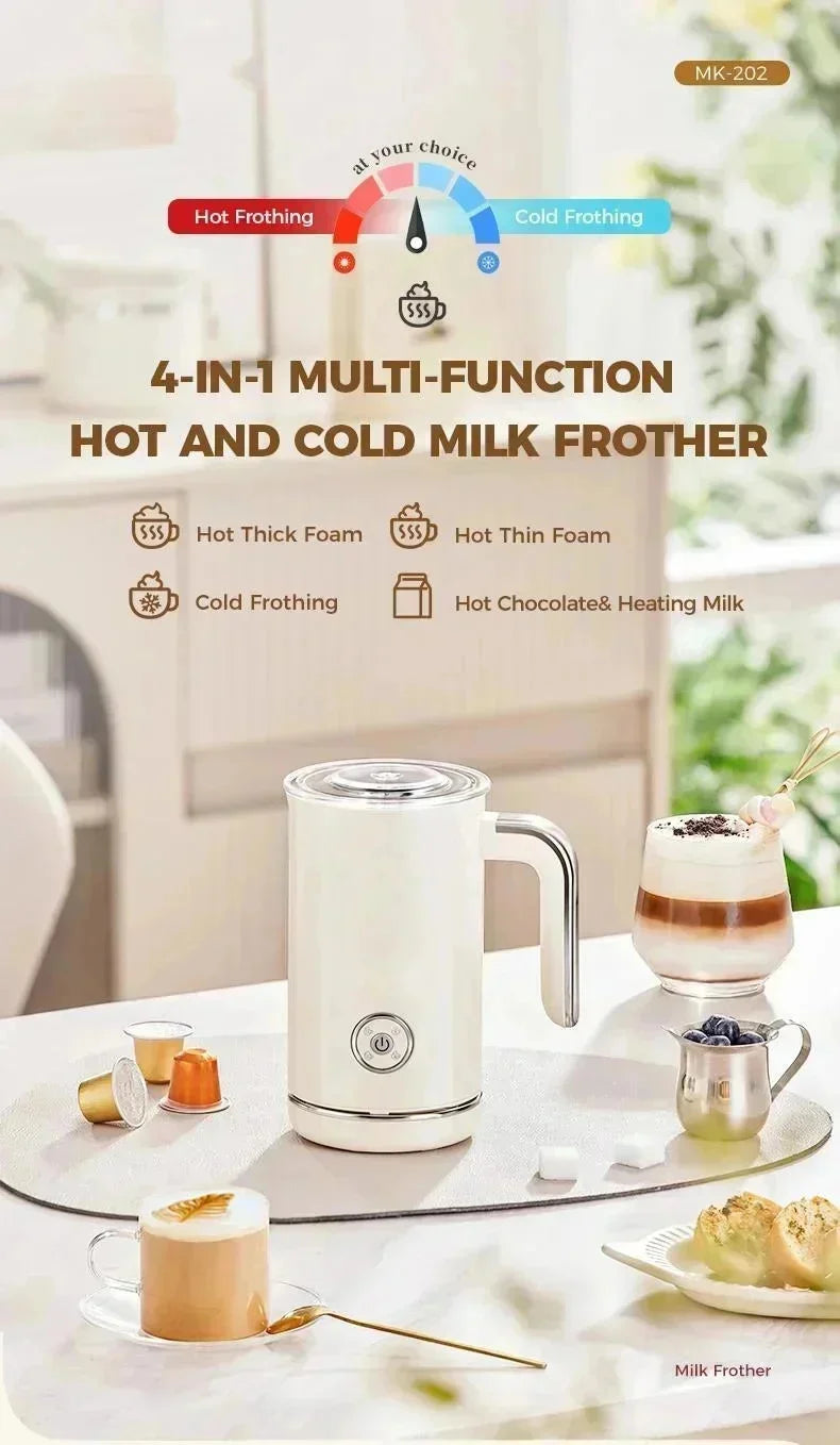 220V 240ml 4in1 Electric Milk Frother Home Automatic Milk Frother Italian Coffee Machine Milk Frother Hot And Cold Mixing Cup