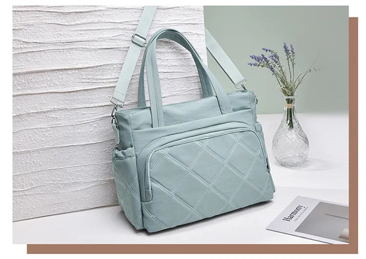 Personalized Name Simple Mommy Bag Large Capacity Solid Color Single Shoulder Crossbody Bag Baby Diaper Storage Bags