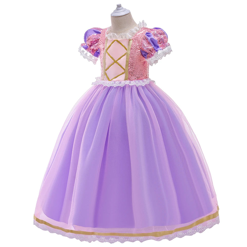 Rapunzel Halloween Costume for Girls Carnival Cosplay Kids Clothes Party Birthday Princess Dress Lace Wedding Christmas Costumes