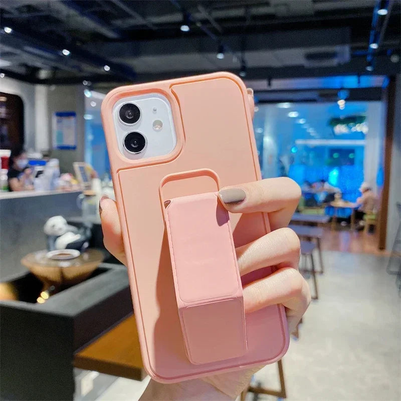 Magnetic Kickstand Hand Strap Case for IPhone 16 15 14 13 12 11 Pro Max Plus 16Pro 15Pro IPhone16 ProMax Stand Cover Accessories