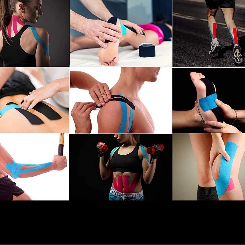 2.5cm Sports Kinesio Tape Muscle Kinesiology Elastic Knee Pain Relief Strain Patch Athletic Recovery Stickers Fitness Bandages