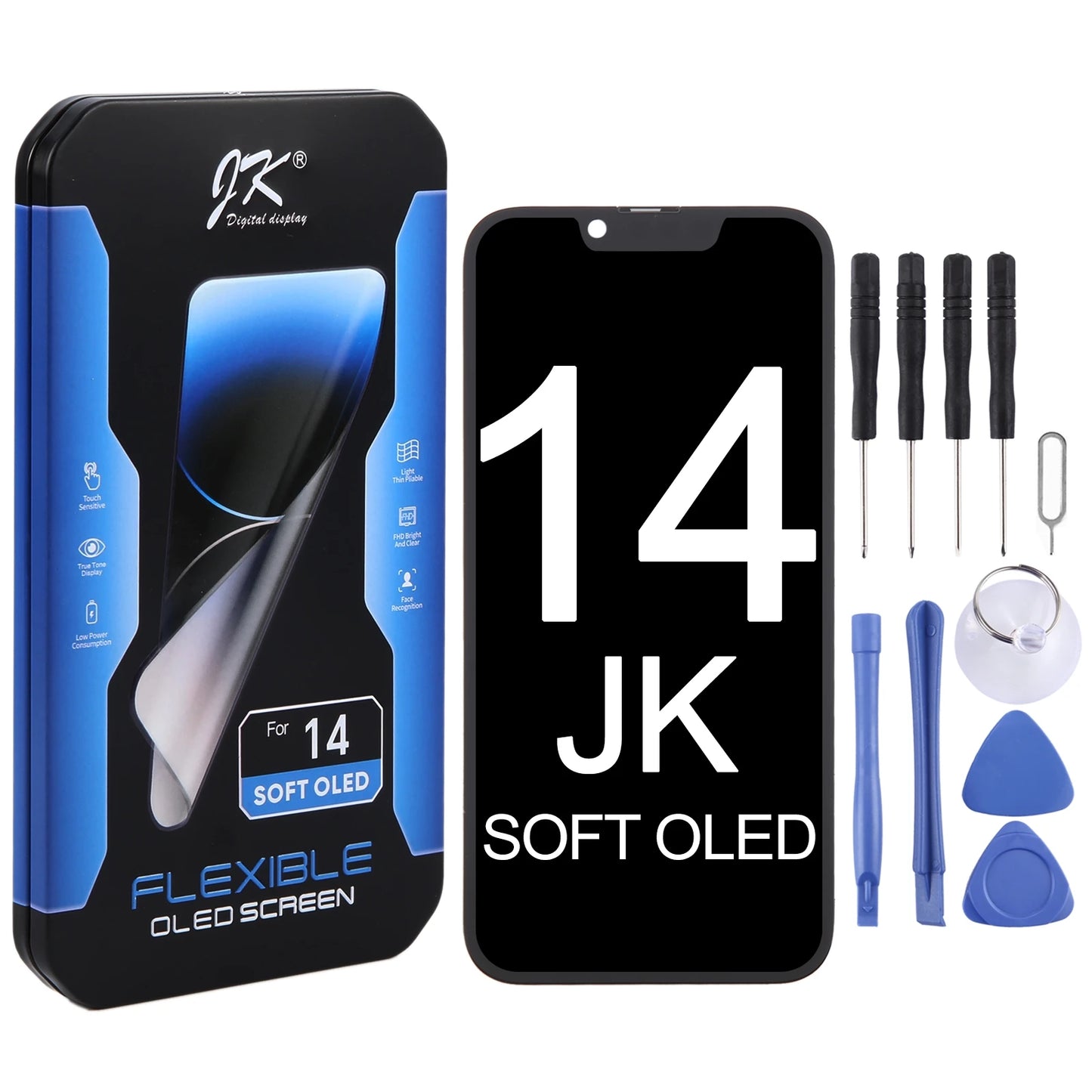 JK SOFT and Hard OLED Screen LCD Display Replacement iPhone 12 13 14 15 16 16e 17 Pro Max