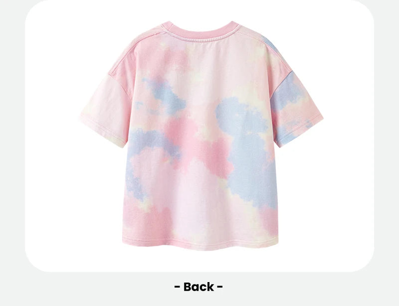 Mini Bala Short Sleeve T - Shirt Boys and Girls Baby Summer Clothes Breathable Pure Cotton Soft Cool Tie - dyed Kids Top