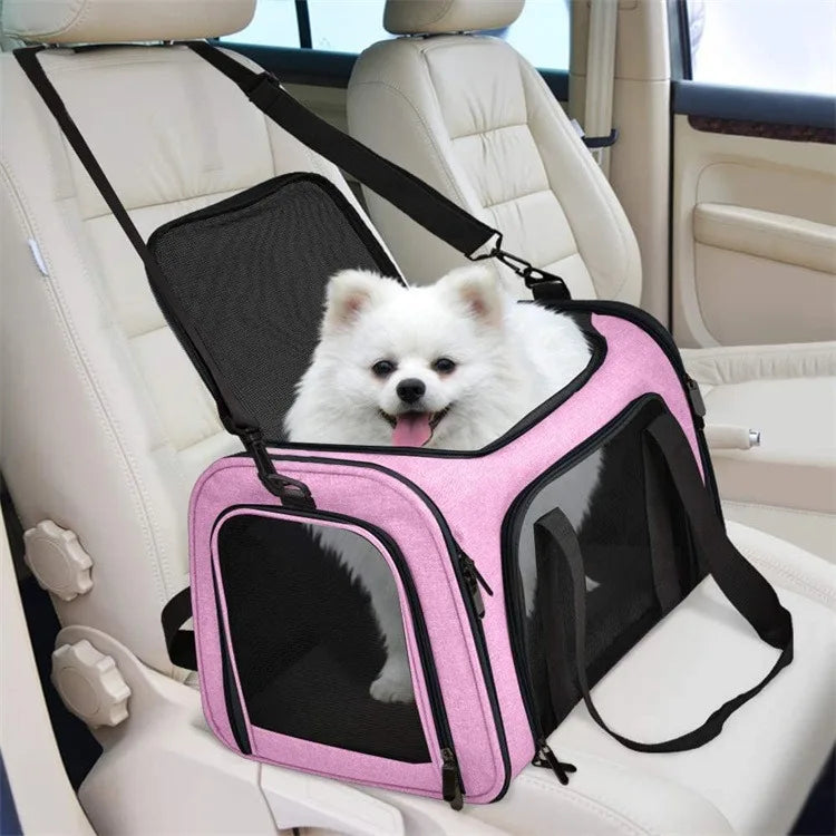 Airline Approved Pet Carrier for Cats & Dogs – Foldable Dog Bag with Soft Mat, Breathable Mesh Windows, Travel-Ready Cat Carrier