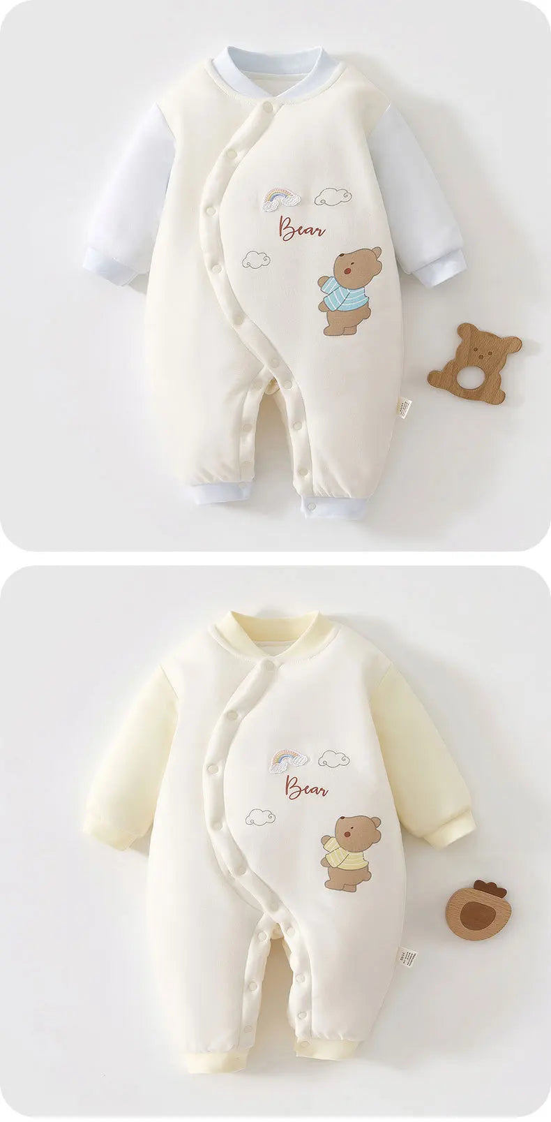 AYNIGIELL Baby Winter Clothing, Pure Cotton Thickened Warm Baby Cotton Clothing, 0-18 Months Newborn Baby Outdoor Clothing