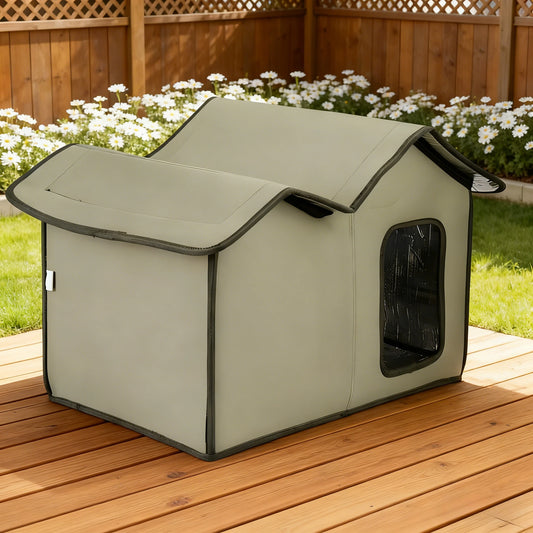 Outdoor Winter Cat House Weatherproof Temporary Shelter for Feral Cats and Dogs Camping Backyard Patio Balcony Pets Supplies