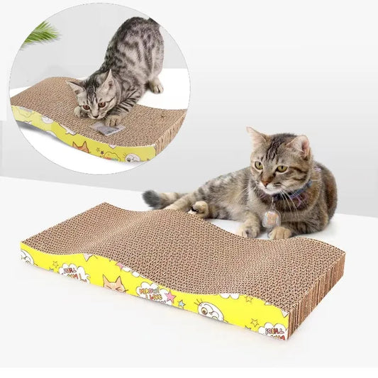 Pet Cat Scratching Corrugated Board Grinding Claw Plate+Catnip Paper Pad Climbing Frame Scraper Mat Cat Cardboard Cat Toys