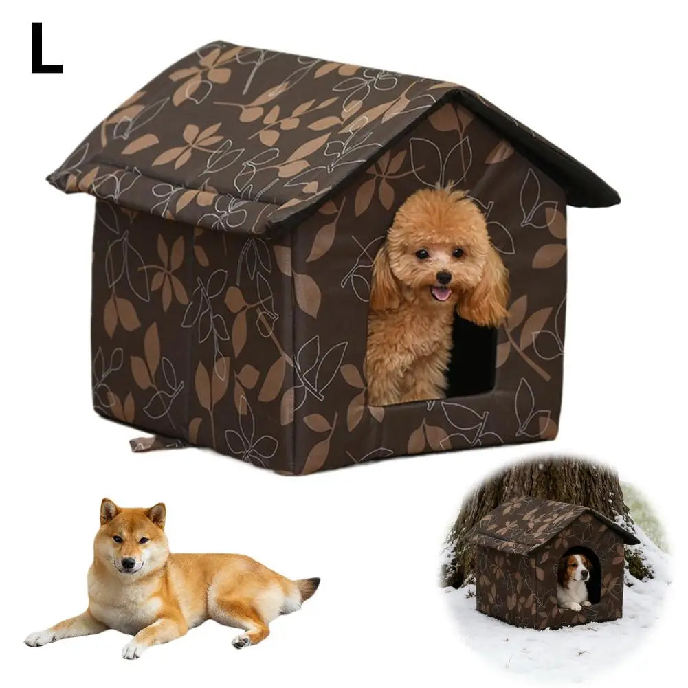 Winter Waterproof Cat House Bed Outdoor Warm Shelter Dog Kennel Foldable Pet Cabin Tent Insulated Supplies DropShipping