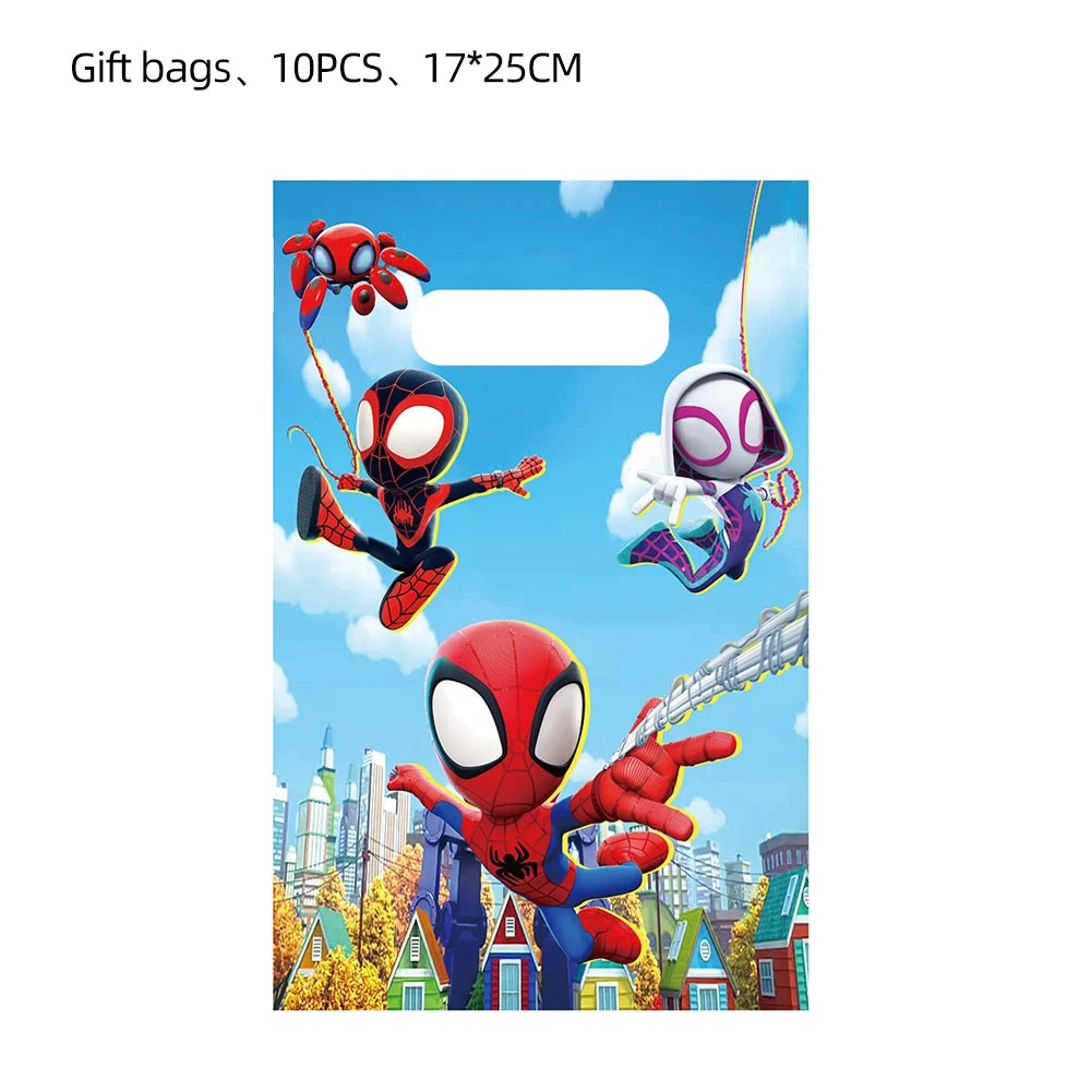 Spidey And His Amazing Friends Birthday Party Decoration Supplies Set Merry Christmas Balloons Cake Topper Tableware Party Gifts