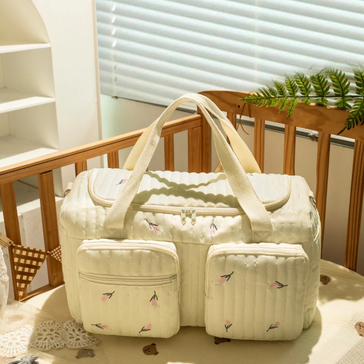 Large Capacity Mommy Bag for Women Totes Baby Diaper Nappy Bags Shoulder Cotton Ladies Maternity Shopping Bag