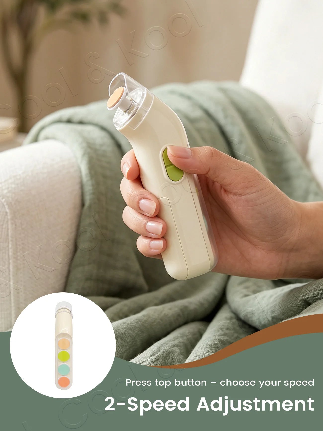 Electric Baby Nail File, 5-in-1 Gentle Nail Trimmer for Infants Toddlers, 360° Rotating Grinding Head with LED Light