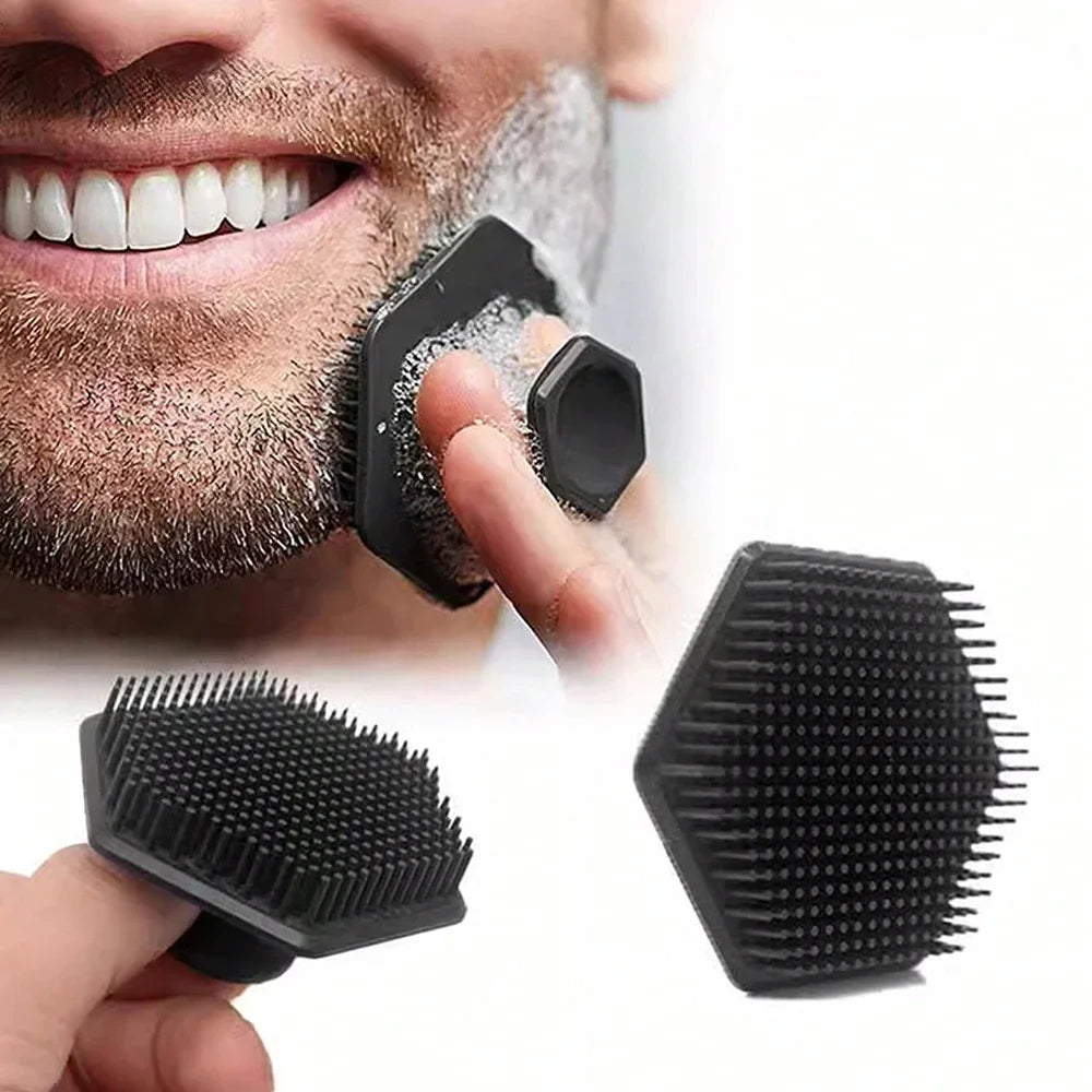 5pc Soft Silicone Exfoliating Brush Cleanser Manual Body Cleansing Body Care Scrubber Shower Gentle Massage Bath Brush For Men