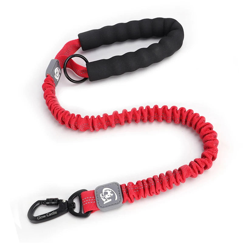 50cm Short Dog Leash Big Dog Training Leash Elastic Tactical Dog Lead Strong Short Traction Rope Durable Large Dog Leash Green