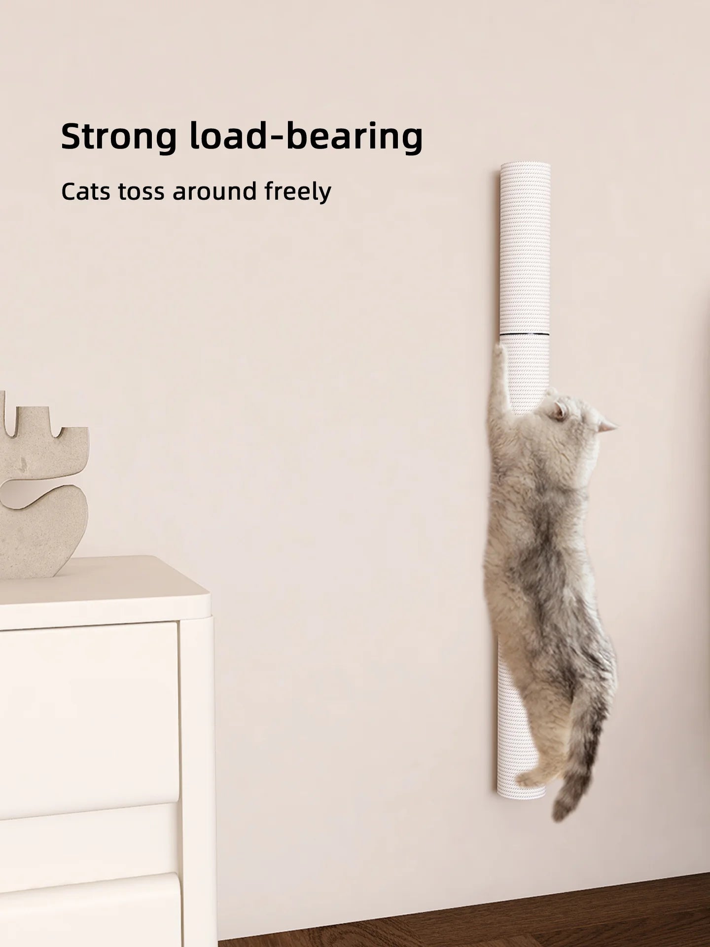 Wall-Mounted Cat Scratching Post with Sisal Rope & Climbing Ladder – Interactive Play Toy for Indoor Cats of All Sizes