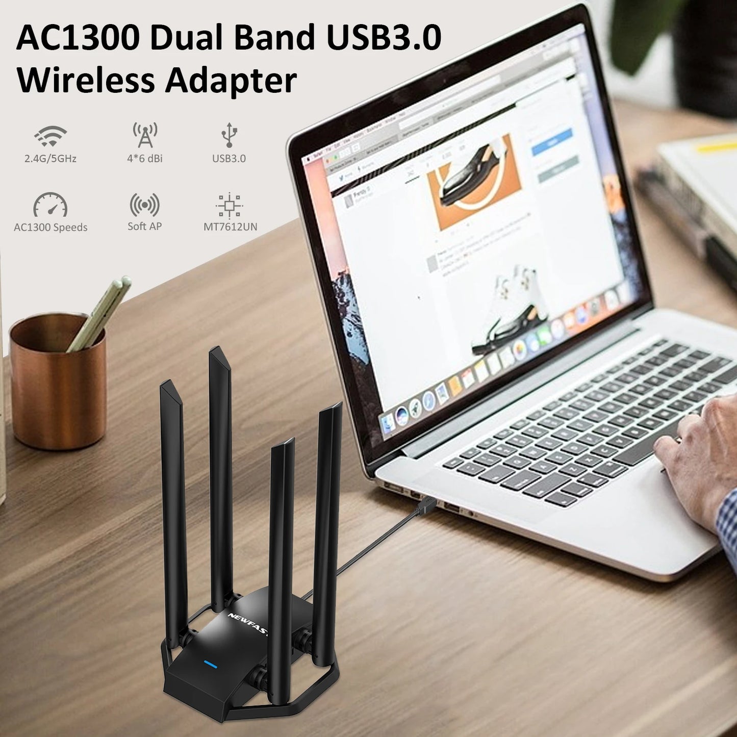 Comfast Wifi USB Adapter Dual Band 2.4G&5Ghz Wireless WiFi Receiver Transmitter USB3.0 Dongle Network Card For Win XP/7/8/10/11