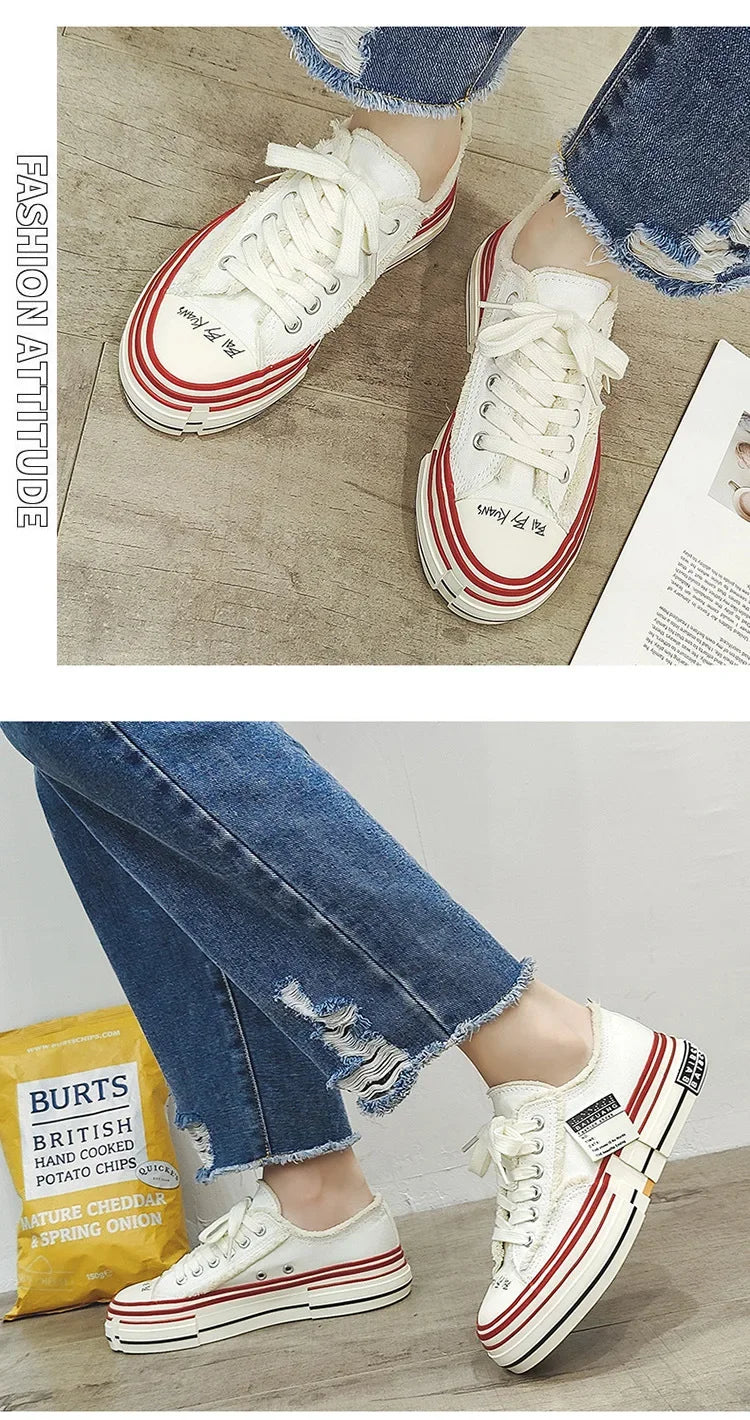 Men Vulcanized Shoe Thick Soles Increased Low Top Couple Shoe Canvas Shoe for Men Sneakers Tenis Masculino Zapatillas