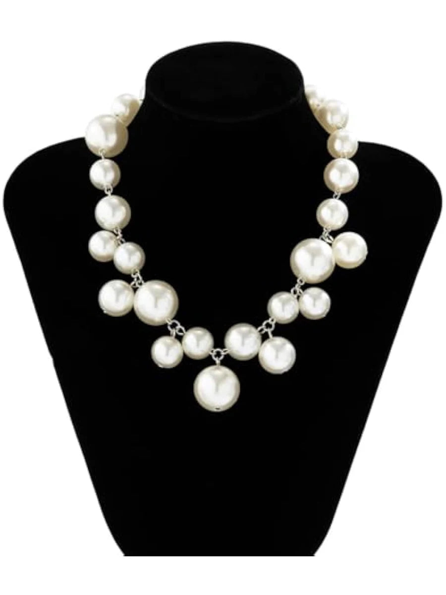 Elegant Imitation Pearl Women's Necklace Big Pearls Beads Choker Necklaces Party Wedding Bride Necklace Jewelry Girls Gifts