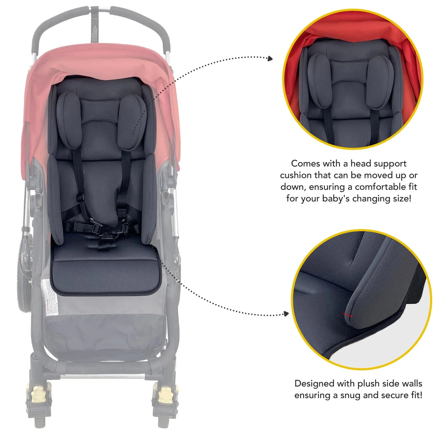 Universal Insert Liner Seat Compatible with Uppababy Vista V2, V3 Cruz V2 2 in 1 Newborn to Toddler Comfort Insert
