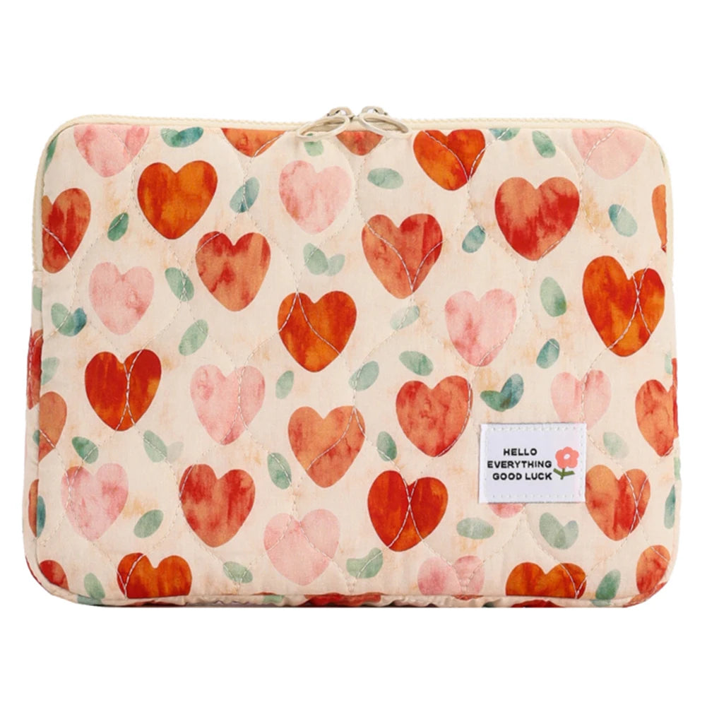 Flower Printed Laptop Sleeve Case Bag for Quilted Protective Laptop Case Computer Sleeve Clutches for 11-15 Inch Laptop Tablet