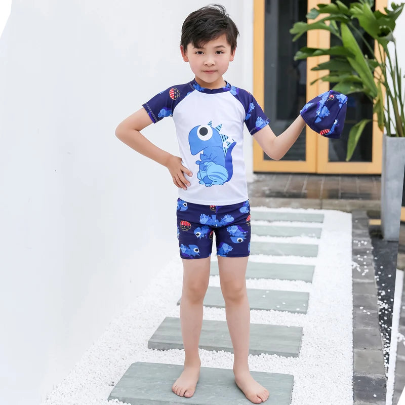 New Kids Swimsuit Medium Kids Baby Split Suit Swim Trunks Light Short Sleeve Beach Swimsuit Boys Swimsuit Swim Trunks Quick Dry