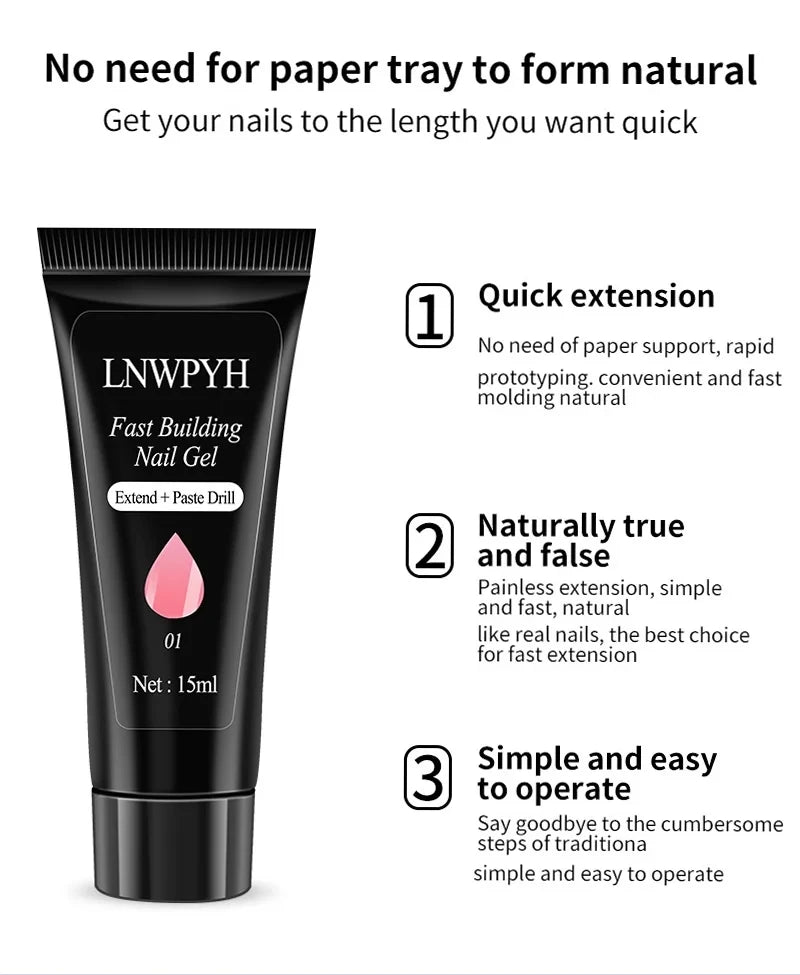 Gel Nail Polish Set With UV Nail Lamp Poly Extension Nail Gel Kit Semi Permanent Gel Varnish Set Professional Nail Art Tools Kit